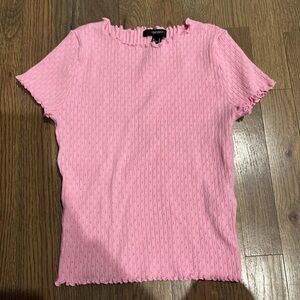 Forever 21 Pink Textured Short Sleeve Top